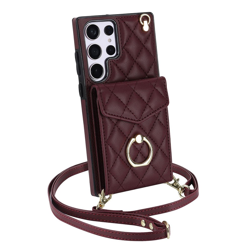 Accordion Leather Card Holder Crossbody For Samsung Case