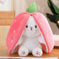 🍓Strawberry Bunny Transformed into Little Rabbit🎀 Fruit Doll Plush Toy🐰