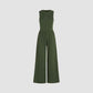 Women’s Solid Sleeveless Wide Leg Jumpsuit