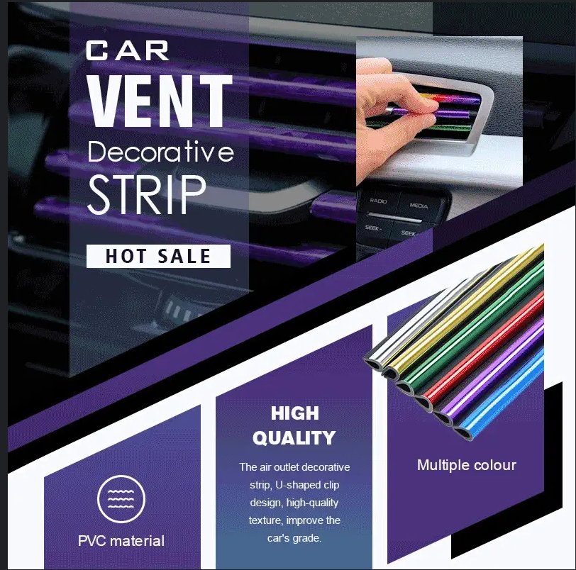 Car Vent Decorative Strip (10/20PCS)