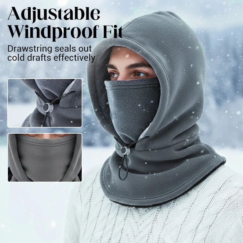 🔥 ❄️ Warm Balaclava with Adjustable Drawstring – Face and Neck Protection