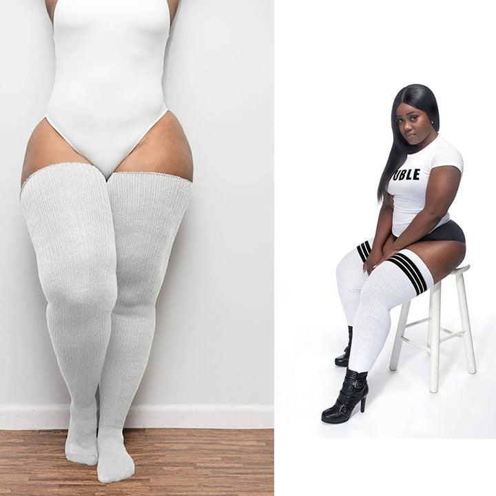 Plus Size Thigh-High Socks