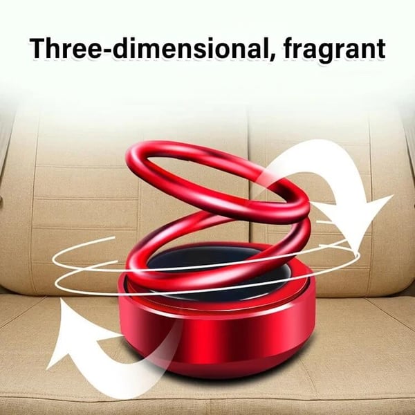 Solar Rotating Double Ring Suspension Car Aromatherapy Ornament