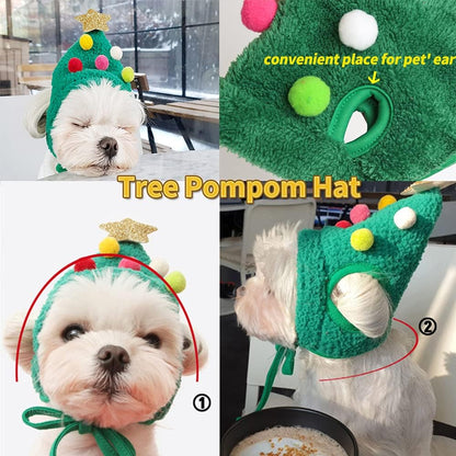 🎄Adorable Christmas Tree Pom-Pom Hat🎅