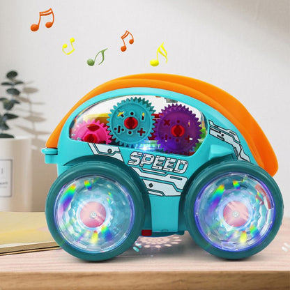 🚙Dynamic Gear-Powered Car with LED Lights and Music