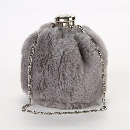 Women Portable Plush Bucket Bag