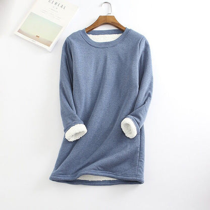 Women's Cotton Round Neck Solid Sweatshirt