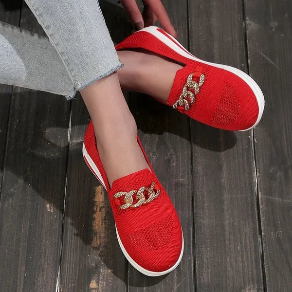 Women's Woven Breathable Casual Wedge Sneakers