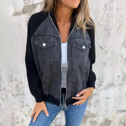 💕Women's Creative Denim Splicing Jacket