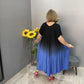 Italy Casual Gradient Tie-dye Long Dress