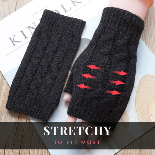 Unisex Half-finger Knit Glove