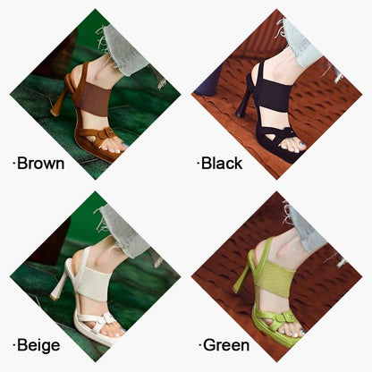 Elegant Elastic Band Ladies High Heel Sandals