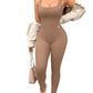 One Piece Tank Top Thigh Slimming Workout Jumpsuit
