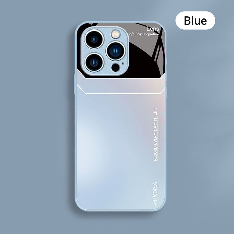 Glass Silicone Shockproof Phone Case for iPhone