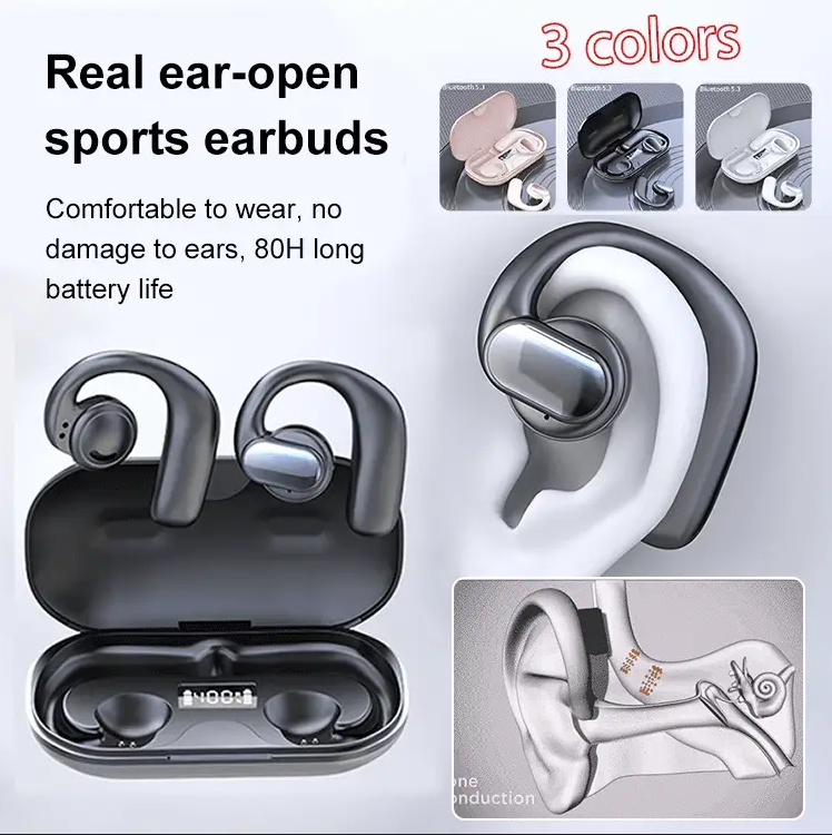 TWS Wireless Bone Conduction Digital Bluetooth Earbuds