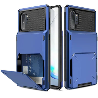 Flip Card Slots Business Armor Case For Samsung Galaxy