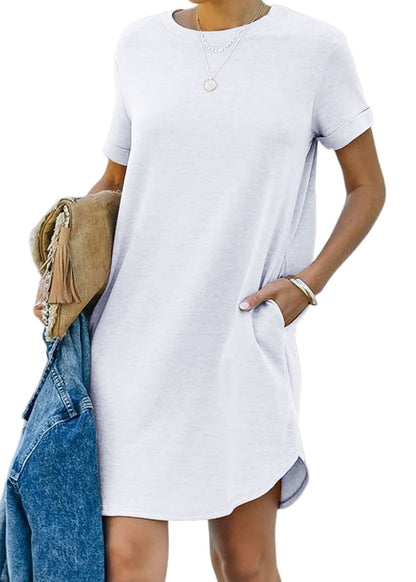 Women's Casual Short Sleeve T Shirt Dress