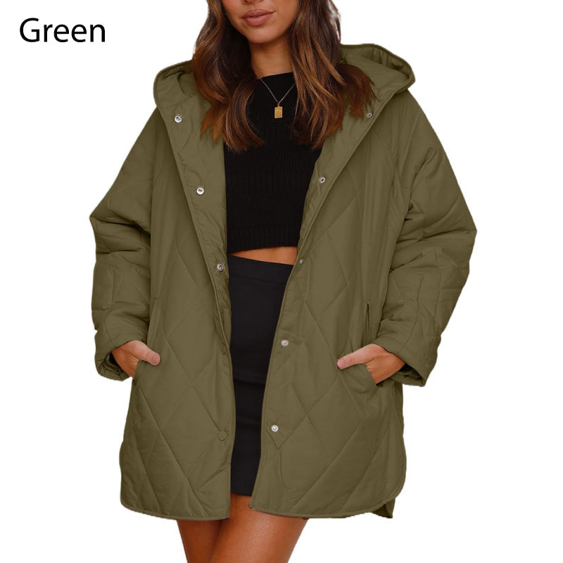 Women's Winter Trendy Lightweight Hooded Quilted Jacket