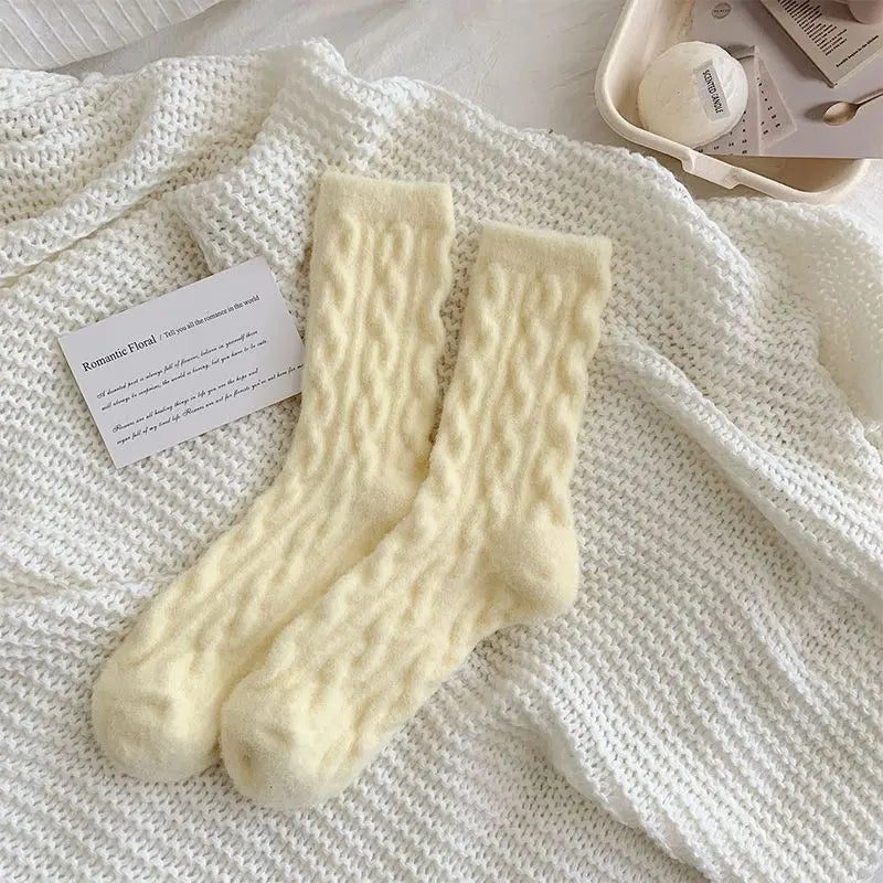 Soft Waxy Macaron Color Thermal Socks for Women - Great Gift