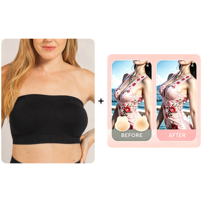 🔥Convertible Strapless Bandeau Bra with Wireless Comfort, Anti-Slip Grip & Removable Straps