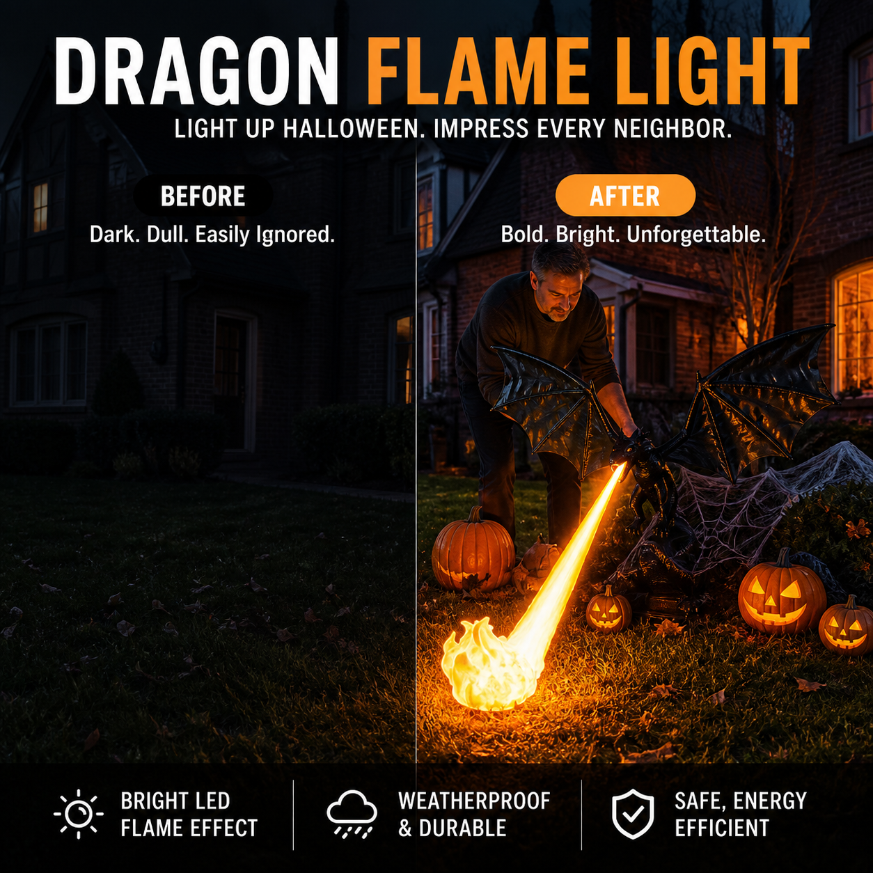 🐉🔥 Dragon Flame Decoration – Realistic Flame Effect, PLA Silk Thread – A Must-Have for Halloween Decor! Add 2+ Items for Discount 🎃🌙✨