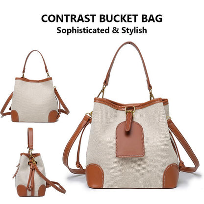 Sophisticated Fashion Contrast Bucket Bag