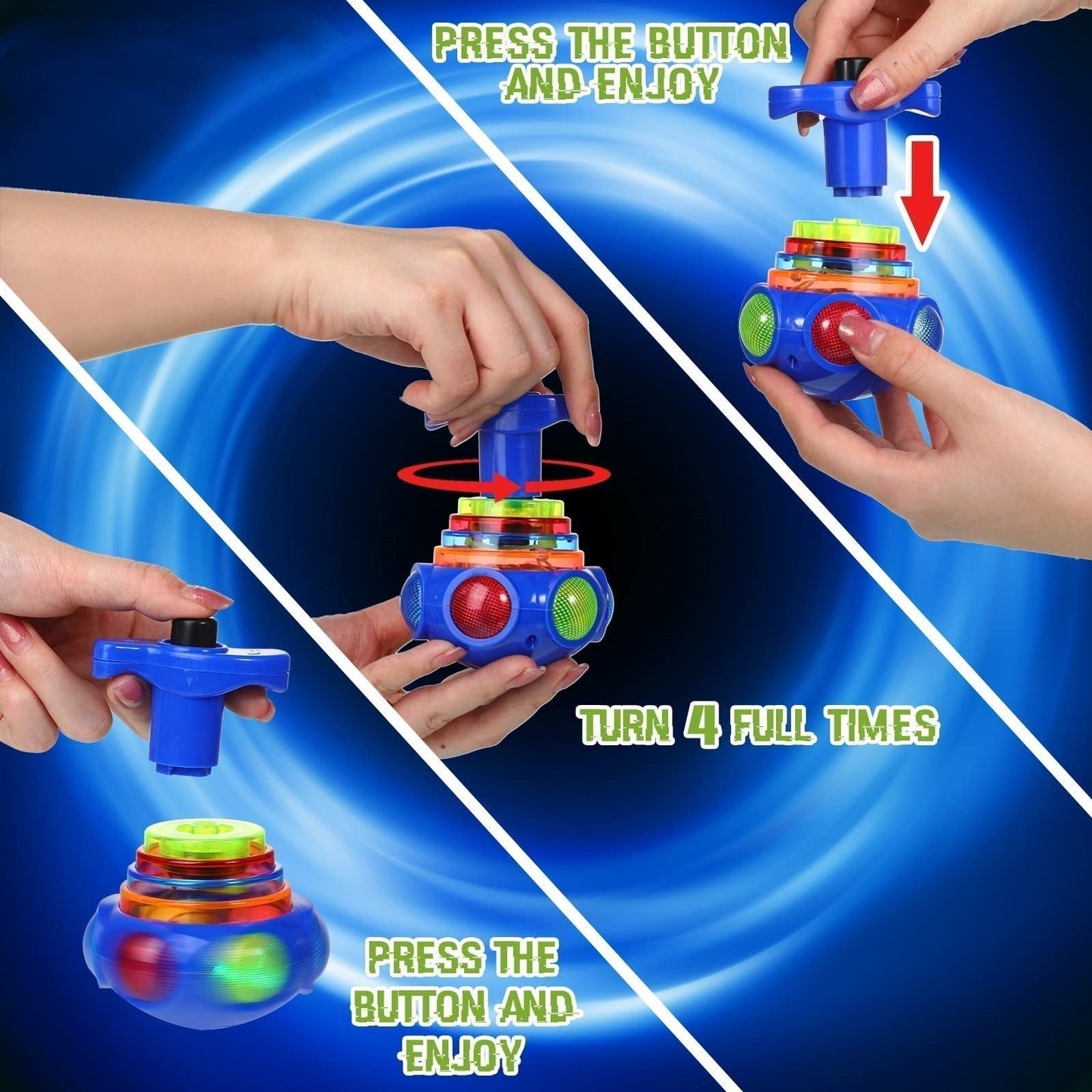 Christmas Gift For Kids🎁Music Flashing Spinners Toy With Launcher