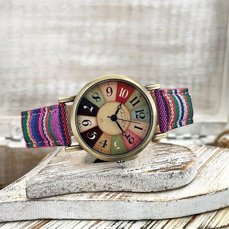 Watches With Multicolour Rainbow Pattern