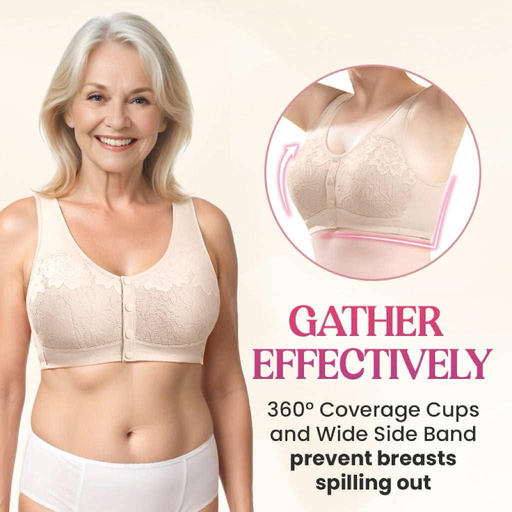 📢📢BIG SALE !!⏰Comfortable Wireless Shaping Front-Fasten Bra