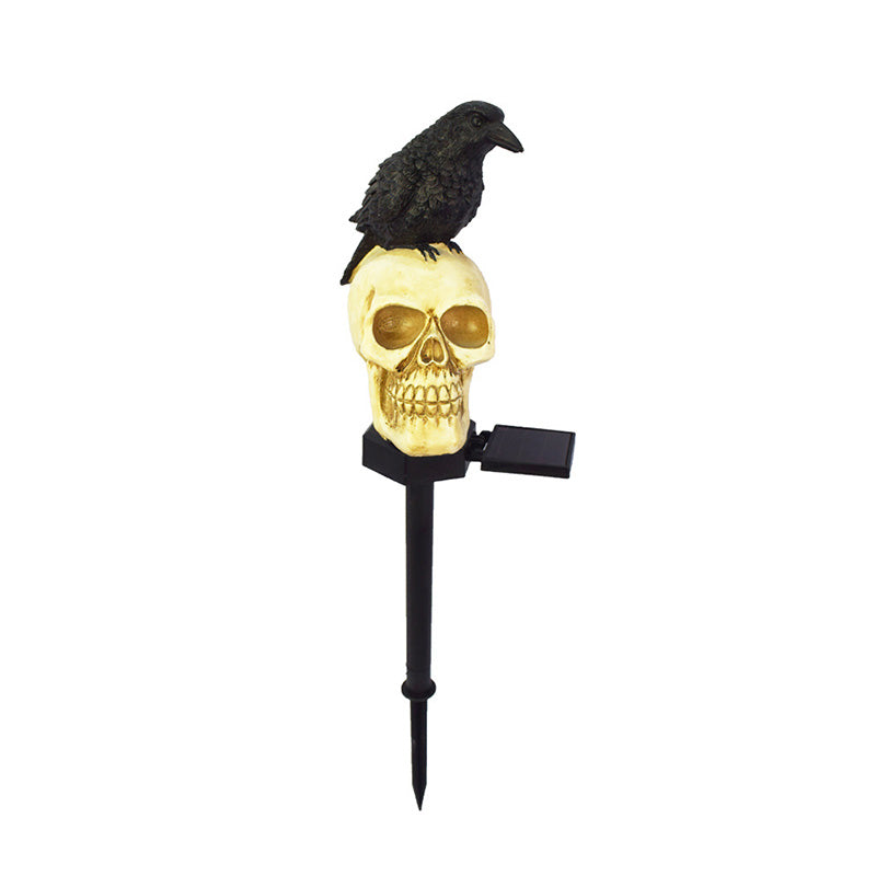 Crow Skull Solar Garden Light