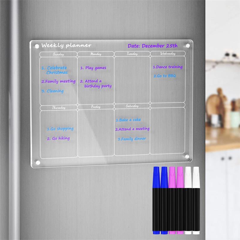 Magnetic Schedule Planner For Fridge【Permanently reusable】