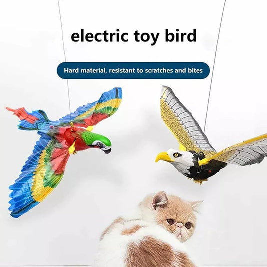 Garden Bird Simulation Interactive Hanging Parrot/Eagle Flying Toy for Cats