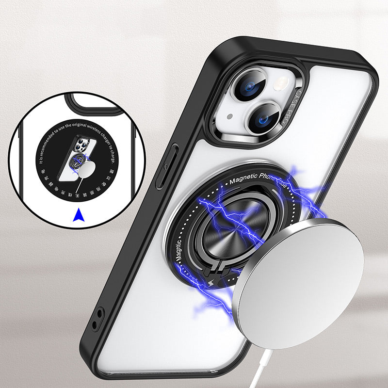 Magnetic Shockproof Phone Case With 360 Rotatable Ring Holder Stand