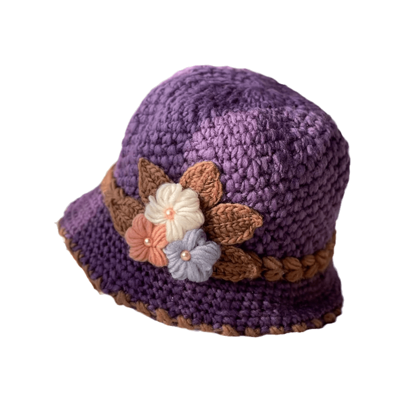 🔥Christmas Sale 55% OFF--French Thickened Women's Floral Knitted Hat