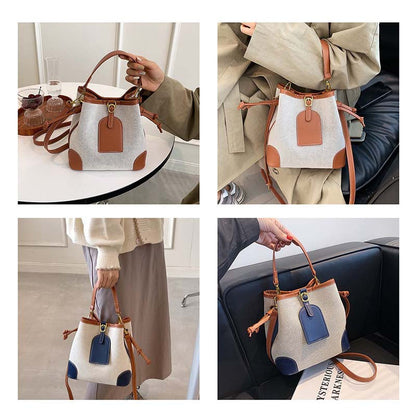 Sophisticated Fashion Contrast Bucket Bag