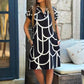 Chic Geometric Pattern V-Neck Dress