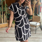 Chic Geometric Pattern V-Neck Dress