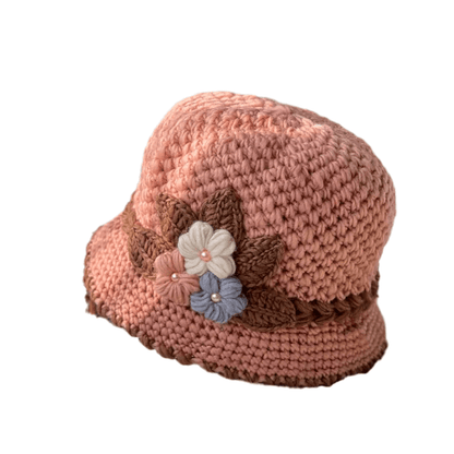 🔥Christmas Sale 55% OFF--French Thickened Women's Floral Knitted Hat