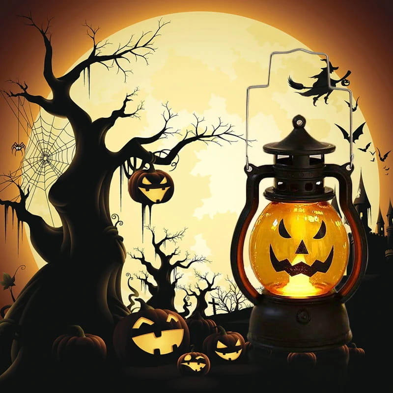 Portable Battery-Operated Halloween Pumpkin Lantern