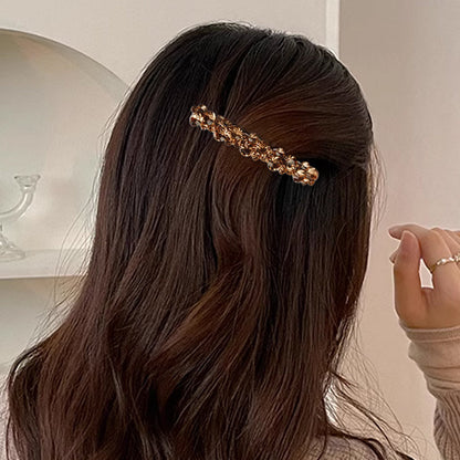 Women's Fashion Artificial Pearl & Clear Rhinestone Hair Clip