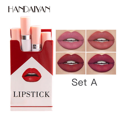 4 Colors Matte Cigarette Lipstick Set