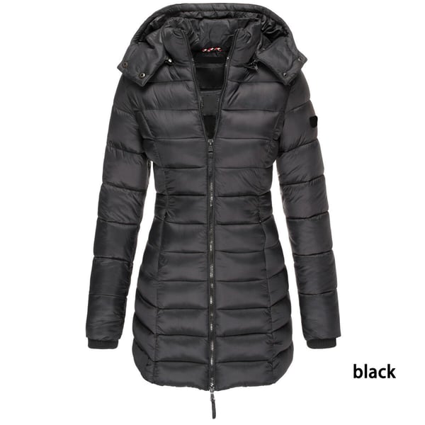 🔥 Winter Women's Mid-length Padded Jacket Warm Solid Color Hooded Jacket