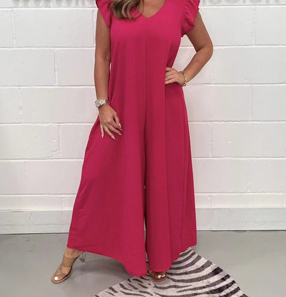 Summer New Ruffled Wide-leg Casual Jumpsuit (Buy 2 free shipping)
