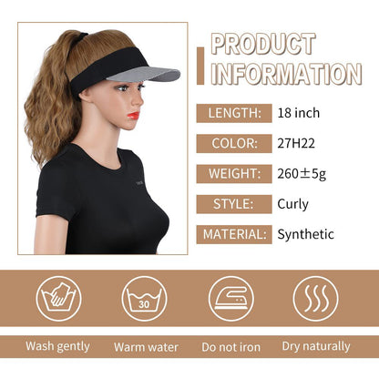 Women's Ponytail Wig Baseball Cap - Long Wavy