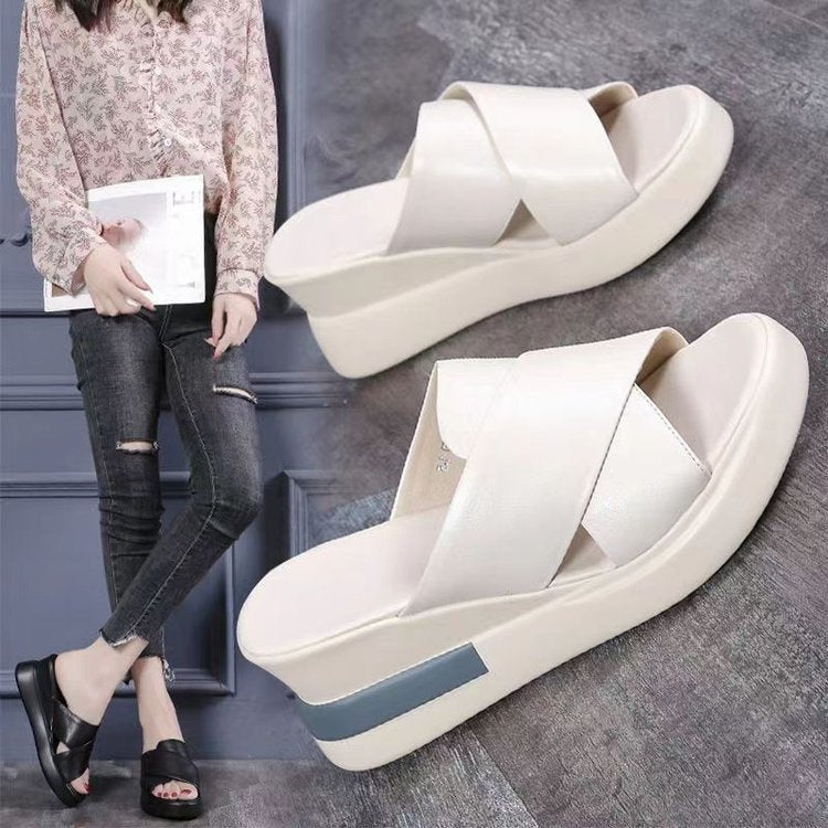 Contemporary Open-toe Sandals With 7cm Mid-heel