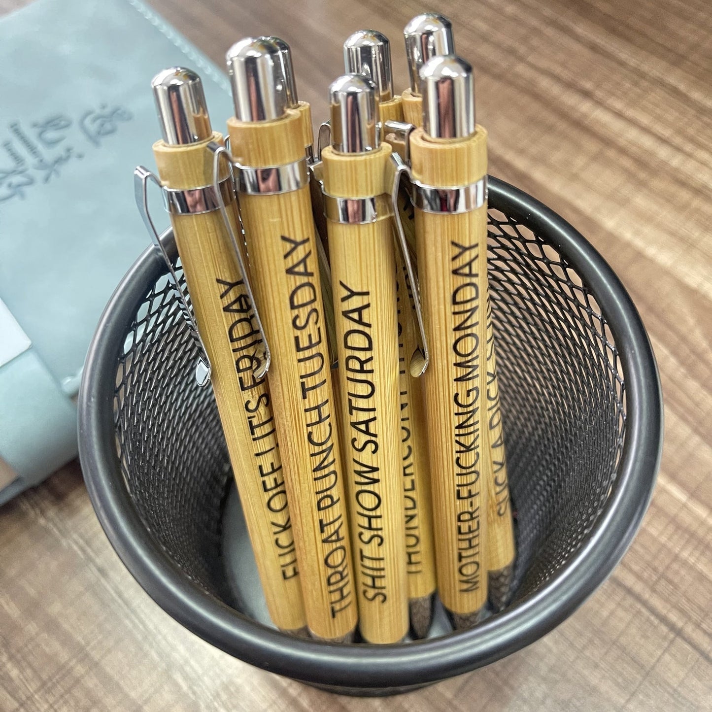 Ultimate Set of Engraved Pens for Sarcastic Souls（1 Set of 7 Pcs）