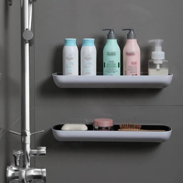 🚿Easy Mount Bathroom Storage Shelf - No Drilling Required