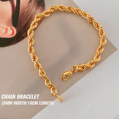 Layered Gold Twist Rope Necklace