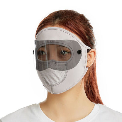 Breathable Ice Silk Sunscreen Long Neck Full Face Mask