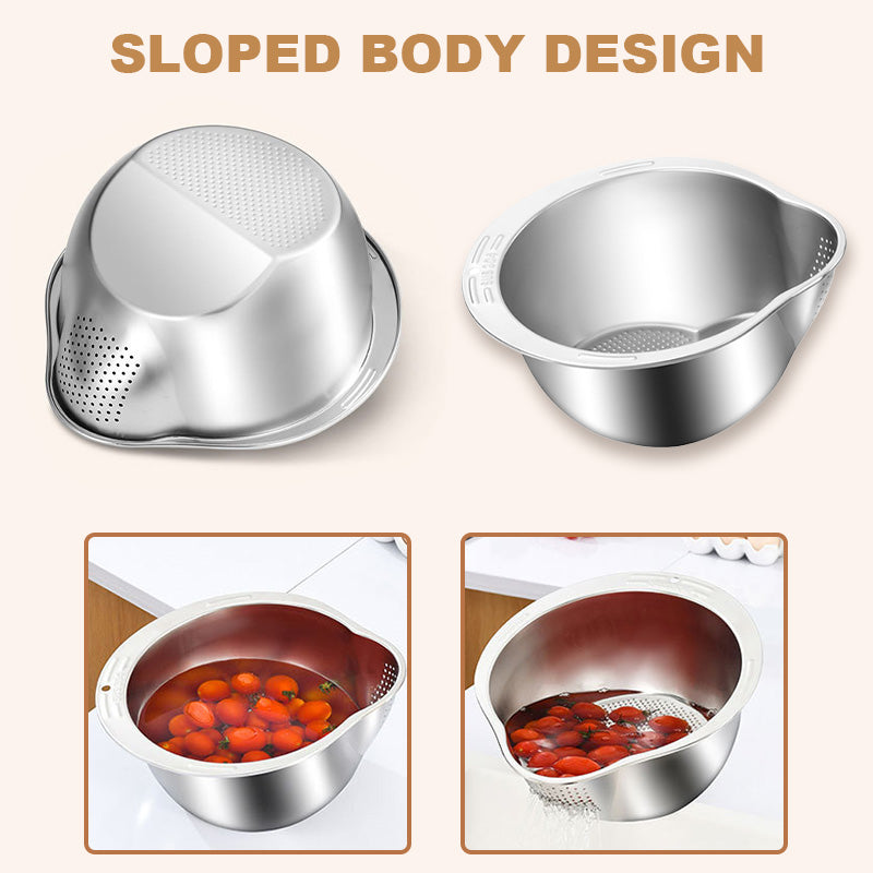 Stainless Steel Rice Strainer Bowl